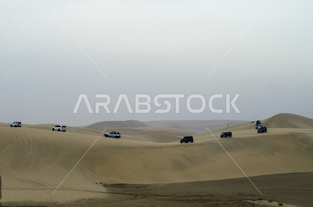 الاستمتاع بممارسة الهوايات والأنشطة الترفيهية في الصحارى العربية، مغامرة شيقة في البيئة الصحراوية, نشاط صحراوي ممتع، قيادة سيارة الدفع الرباعي ( التطعيس ) وسط صحراء دولة قطر، مغامرات سفاري على الكثبان الرملية في مدينة الدوحة