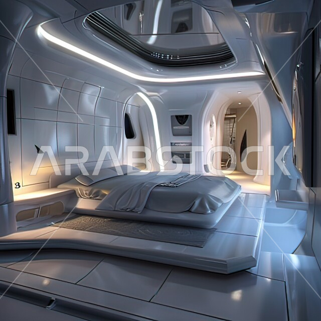 سرير حديث تم تصميمه خصيصاً من اجل الراحة في الجو, الطيران الجوي السعودي, تصاميم وديكورات فاخرة لطائرات رجال الأعمال, الاستفادة من التقنيات الحديثة والتكنولوجيا