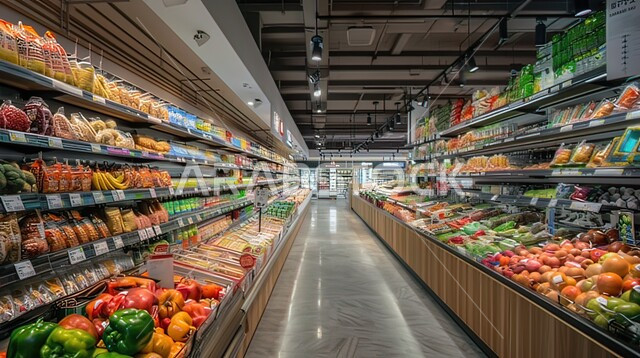 أصناف وأنواع من السلع المختلفه في الأسواق, متجر لبيع الاحتياجات والمستلزمات المنزلية، عرض المواد الغذائيه والتموينات المحليه في الماركت, منتجات ومحاصيل زراعية وطنية سعودية