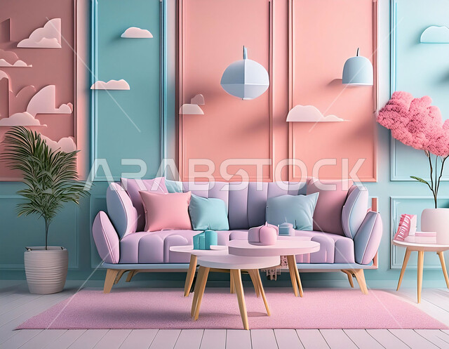 التحف والديكورات الداخليه الأنيقة، غرفة جلوس بألوان مميزة، غرف معيشه بتصاميم عصرية حديثه فاخرة، شقق وفلل سكنية في المملكة العربية السعودية، أثاث منزلي راقي ومريح