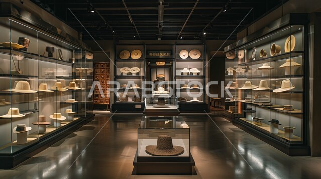 التراث والأصالة في المملكة العربية السعودية, منتجات محلية وطنية, مهن شعبية تقليدية, متجر لبيع القبعات القش المصنوعة من سعائف الخوص و أوراق النخيل المجففة، حرف يدوية تاريخية, أعمال وصناعات قديمة