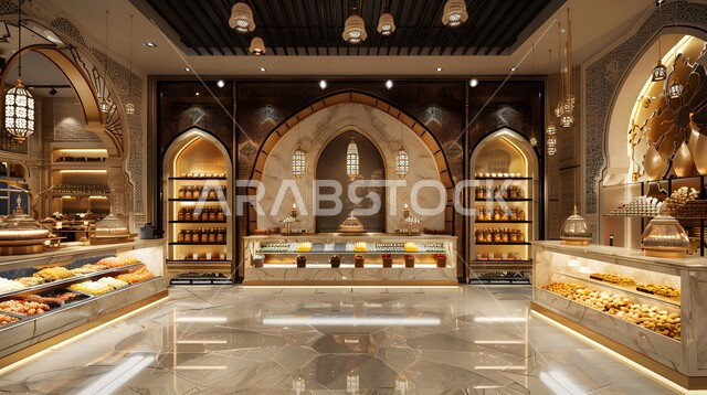 أنواع وأصناف من السلع المختلفه في الأسواق الشعبية التقليدية, التصاميم و الديكورات الداخلية الراقية داخل متجر بيع التمور ,عرض المواد الغذائيه والتموينات المحليه في الماركت ,منتجات ومحاصيل زراعية وطنية سعودية