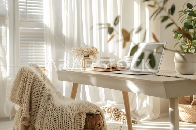 طاولة باللون الابيض بتصاميم فاخرة, التقنيات الحديثة المتطورة, شقق وفلل سكنية في المملكة العربية السعودية, أثاث منزلي راقي, ديكور عصري حديث، التحف والديكورات الداخليه الأنيقة