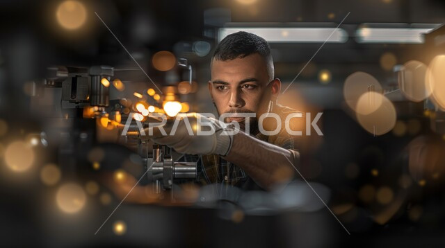 ورش ومعامل الصيانه في المملكه العربيه, صوره مقربه لعامل صيانه ميكانيكي يقوم بأعمال الصيانه و الفحص والتشييك على أجزاء السياره, استكشاف الأعطال وتصليحها، مهن ووظائف سعوديه