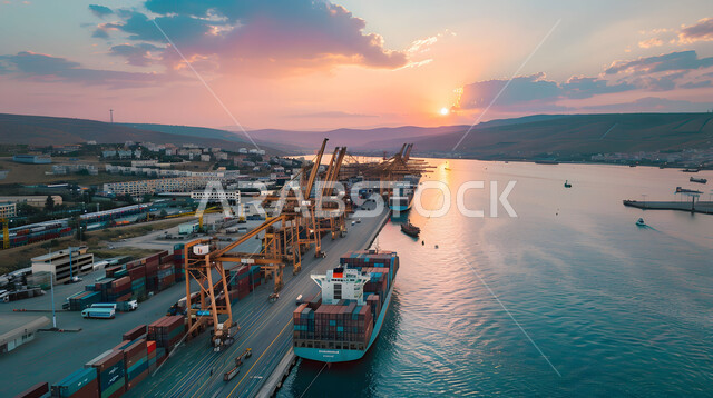 الوسائل المتطورة الحديثه لتصدير وإستيراد البضاعة في السعودية، الاقتصاد البحري لاستلام ونقل كونتينرات التخزين, شحن البضائع و الحاويات التجارية في الميناء، بيع وتجارة السلع والمنتجات المحلية عبر السفن في البحار