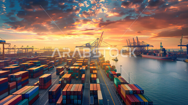 استخدام الوسائل المتطورة الحديثه لإستيراد وتصدير البضاعة في السعودية، نقل واستلام كونتينرات التخزين عبر الاقتصاد البحري، تجارة وبيع السلع والمنتجات المحلية عبر السفن في البحار، ميناء شحن البضائع و الحاويات التجارية