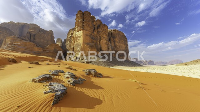  الرمال الذهبية الناعمة في الصحاري الخليجية, الآثار التاريخية القديمة, السياحة في الطبيعة الصحراوية, العراقة والأصالة والتراث السعودي, التكوينات والتشكيلات الحجرية الأثرية, موقع أثري سياحي في المملكة العربية السعودية