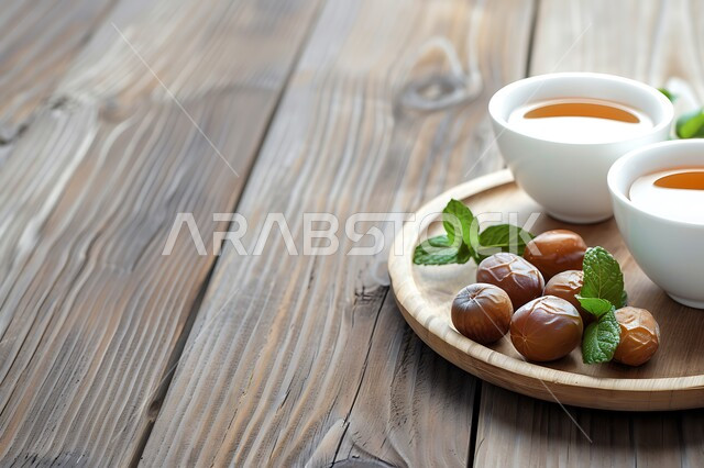 Cups of hot red tea on a wooden table, delicious hot drink, warm reception and hospitality, traditional delicious drinks