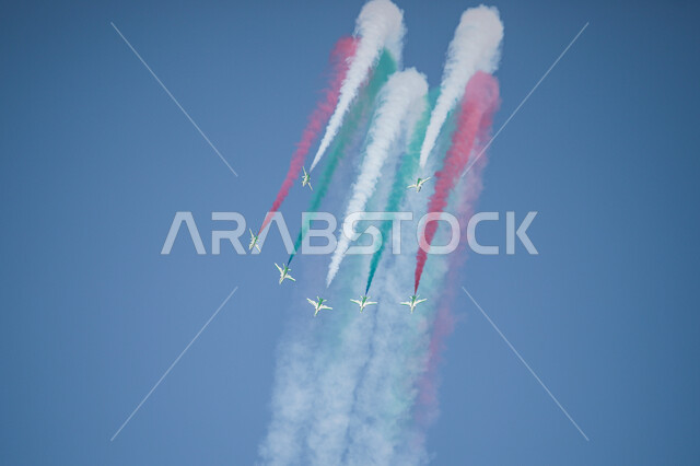 إظهار الولاء والحب للدولة السعودية، استذكار اليوم الوطني السعودي في 23 سبتمبر، فعاليات يوم العلم 11 مارس، الاحتفال بالاعياد والمناسبات الوطنية، تقديم عروض جوية في سماء المملكة العربية السعودية، استعراض فريق الطيران باليوم الوطني السعودي