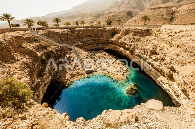 Natural swimming pools, Bima Crater filled with water in the city of ...