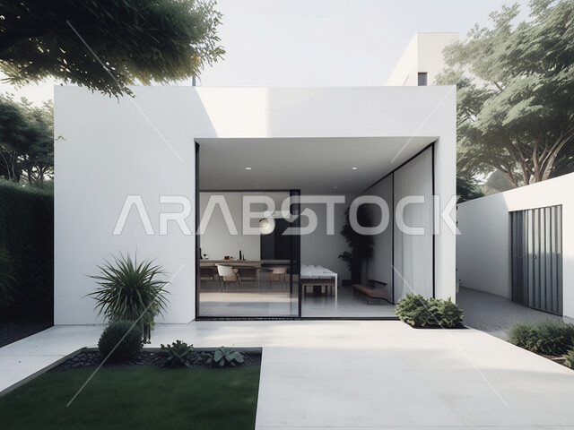 ديكورات راقية على الطراز الحديث لشقق سكنية في المملكة العربية السعودية، الشجيرات والنباتات الخضراء، النمو والتقدم العمراني، أثاث أنيق ومريح، الفن الهندسي المعماري للفلل والعقارات الجديدة