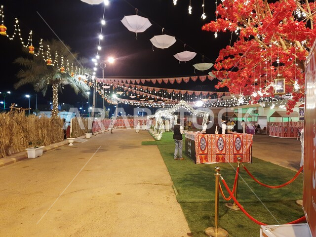 الاحتفال وتعليق حبال الضوء والزينة في الشوارع, أنشطة وفعاليات عائلية ترفيهية, الاحتفال بالمناسبات الإسلامية, أسواق ومعارض شهر الخير في الباحة, ابتهاج المسلمين برمضان المبارك