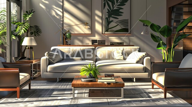 غرف معيشه بتصاميم عصرية حديثه فاخرة، التحف والديكورات الداخليه الأنيقة، شقق وفلل سكنية في المملكة العربية السعودية, أثاث منزلي راقي ومريح,غرفة جلوس بتصاميم فاخرة، الاهتمام بنباتات الزينة الخضراء