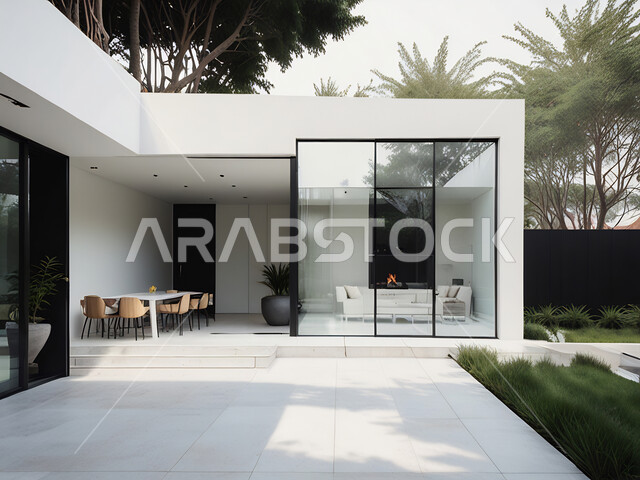 ديكورات على الطراز الحديث للشقق السكنية والمنازل, النباتات و الشجيرات الخضراء ,الفن الهندسي المعماري للفلل والعقارات الجديدة ,التقدم و النمو العمراني في المملكة العربية السعودية, أثاث أنيق ومريح