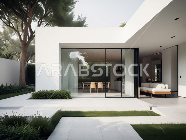النباتات و الشجيرات الخضراء ,التقدم و النمو العمراني في المملكة العربية السعودية, ديكورات على الطراز الحديث للشقق السكنية والمنازل, الفن الهندسي المعماري للفلل والعقارات الجديدة ,أثاث أنيق ومريح
