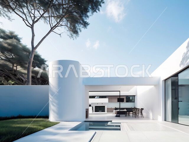  ديكورات على الطراز الحديث للشقق السكنية والمنازل, الفن الهندسي المعماري للفلل والعقارات الجديدة ,أثاث أنيق ومريح،  الشجيرات والنباتات الخضراء, النمو والتقدم العمراني في المملكة العربية السعودية