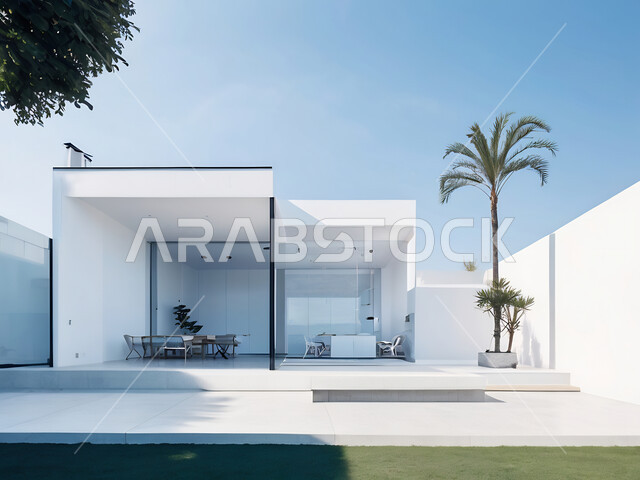  الفن الهندسي المعماري للفلل والعقارات الجديدة ,أثاث أنيق ومريح،  الشجيرات والنباتات الخضراء, النمو والتقدم العمراني في المملكة العربية السعودية، ديكورات على الطراز الحديث للشقق السكنية والمنازل