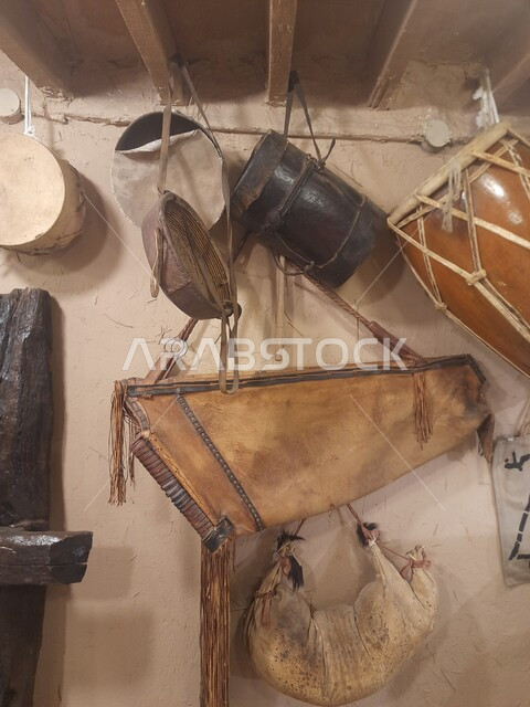 Old traditional, popular, archaeological tools and pieces, heritage villages and areas in the Kingdom of Saudi Arabia, the Living Museum in the village of Jarda Bin Ali in Al-Hajra Governorate in the Al-Bahah region, famous tourist attractions