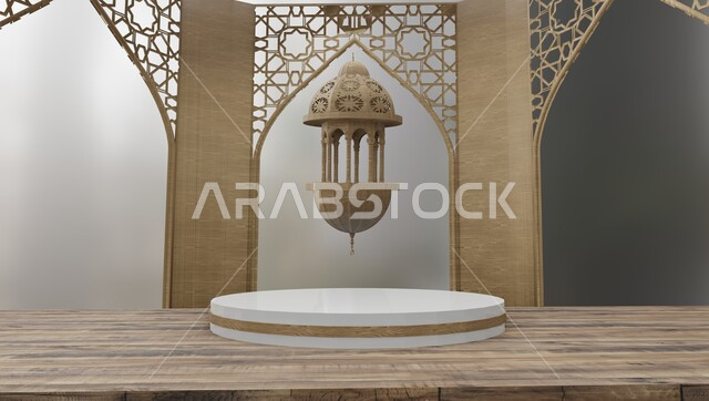 إضاءة وزينة شهر رمضان المبارك، مصابيح وأنوار في الأجواء الرمضانية الروحانية، فانوس عربي معدني مزخرف، فوانيس وتحف اسلامية تقليدية للاحتفال بقدوم شهر الخير، خلفية دينية مزخرفة 