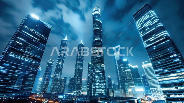 تطور التصاميم الهندسية المعمارية, الأبراج وناطحات السحاب المضاءة في الامارات العربية المتحدة في وقت الليل, الفن الهندسي للمنشآت والمباني السكنيه و التجارية, الأماكن السياحية و المعالم المشهورة