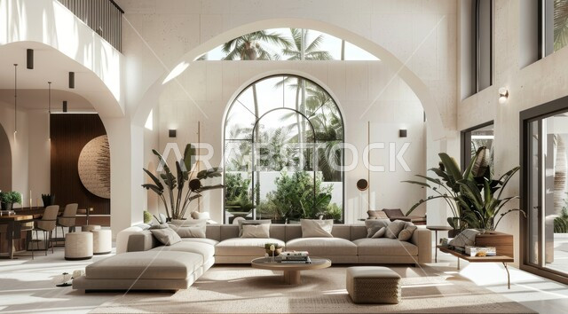 Photo inspiration: Gallery Detail: Living Room With Luxury White Home Furniture Glass Facades Overlooking