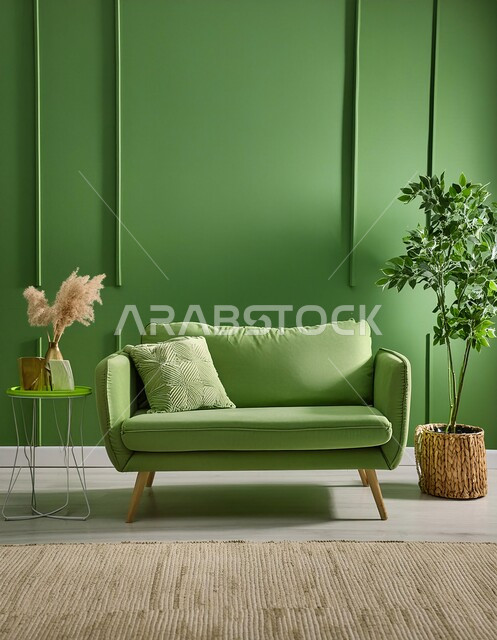 غرف معيشه بديكورات عصرية حديثه فاخرة, التحف الداخليه الأنيقة ,غرفة جلوس بتصاميم مميزة باللون الاخضر ,شقق وفلل سكنية في المملكة العربية السعودية, أثاث منزلي راقي ومريح