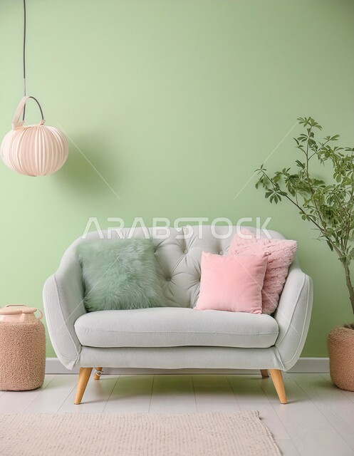 غرف معيشه بديكورات عصرية حديثه فاخرة، التحف الداخليه الأنيقة، غرفة جلوس بتصاميم مميزة باللون الاخضر، شقق وفلل سكنية في المملكة العربية السعودية، أثاث منزلي راقي ومريح