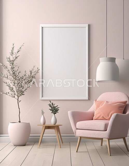 تصاميم عصرية حديثة للشقق السكنية، غرفة جلوس بألوان هادئة, ديكورات داخلية بسيطة، إطار معلق على الحائط, تحف و إكسسوارات وأزهار, أثاث منزلي راقي، تصاميم عصرية، شقق وفلل سكنية، ديكور داخلي حديث