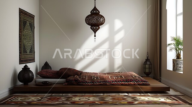 التصاميم الداخلية للغرف على الطراز الحديث، النوافذ والواجهات الزجاجية المتميزة، جلسة شعبية بسيطة، ديكور داخلي راقي للفلل والشقق السكنية في المملكة العربية السعودية