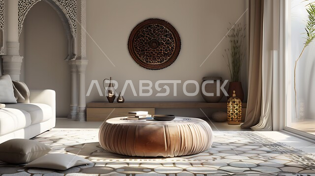 التصاميم الداخلية للغرف على الطراز الحديث، النوافذ والواجهات الزجاجية المتميزة، جلسة شعبية بسيطة، ديكور داخلي راقي للفلل والشقق السكنية في المملكة العربية السعودية