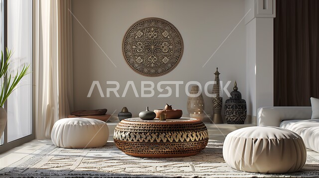 التصاميم الداخلية للغرف على الطراز الحديث، النوافذ والواجهات الزجاجية المتميزة، جلسة شعبية بسيطة، ديكور داخلي راقي للفلل والشقق السكنية في المملكة العربية السعودية