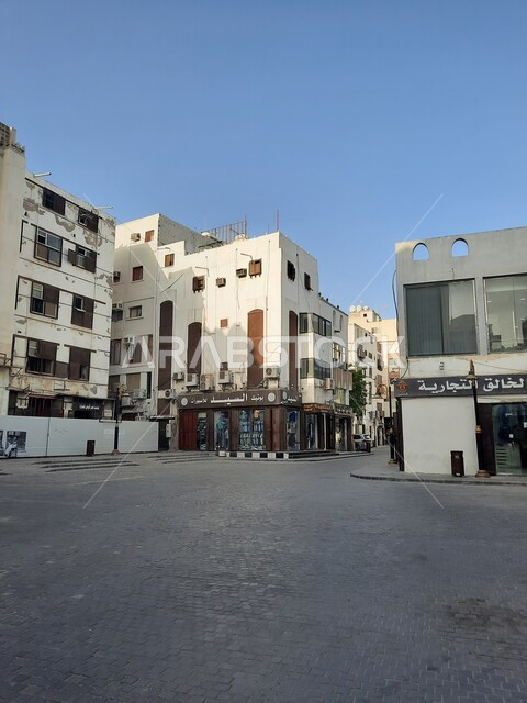 The streets and alleys in the historical city of Jeddah, monuments and archaeological places in the Kingdom of Saudi Arabia, homes and heritage buildings in the country neighborhood, distinguished architectural art, markets and shops
