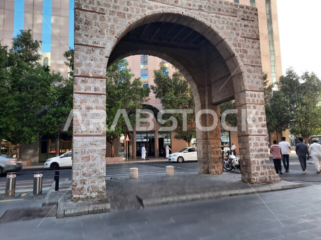 Monuments and archaeological sites in the Kingdom of Saudi Arabia, streets and alleys in the historic city of Jeddah, heritage houses and buildings in the Al-Balad neighborhood, distinguished architectural art