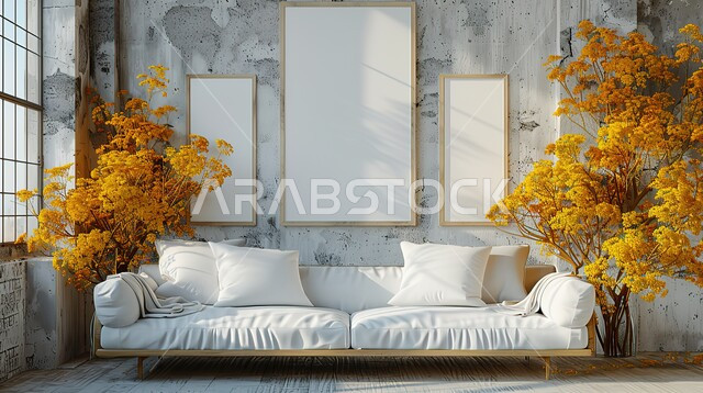 اطلالة على الطبيعة للنوافذ والواجهات الزجاجية، الأزهار الطبيعية الصفراء في قاعة حفل زفاف بسيطة، الفن الهندسي والديكور العصري الراقي، إقامة الأعراس والمناسبات في القاعات الفاخرة بالسعودية، الاهتمام بنبات الزينة والأثاث الأنيق 