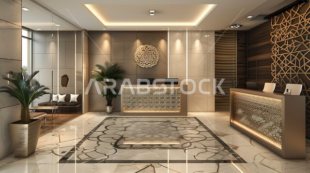 التصاميم والديكورات الداخلية للفنادق والمنتجعات الفاخرة ,لوبي اوتيل بديزاينات عصرية حديثه، مكاتب وشركات تجارية في المملكة العربية السعودية، التصميم الراقي المزحرف لمدخل و مكان الاستقبال في الفندق
