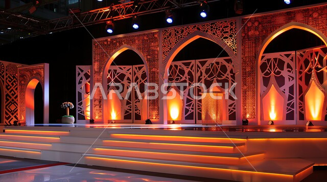 عساكم من عواده ,اكسسوارات و تحف و زينة وأنوار شهر رمضان المبارك، الاستعداد لاستقبال شهر الخير ,المنصات الاسلامية في الأعياد والمناسبات الدينية, خلفية زخارف اسلاميه ثري دي