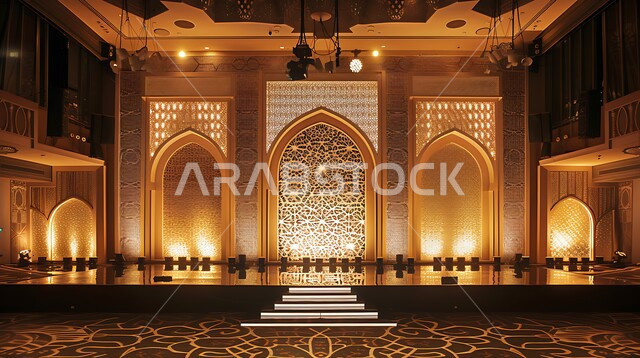  الاستعداد لاستقبال شهر الخير ,المنصات الاسلامية في الأعياد والمناسبات الدينية ,تحف واكسسوارات و زينة وأنوار شهر رمضان المبارك، عساكم من عواده ،خلفية زخارف اسلاميه ثري دي