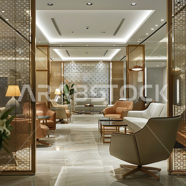 غرفة أعمال واسعة مجهزة بديكورات فاخرة,غرف مكتبية بتصاميم داخلية فخمة، التصميم العصري الحديث للمكاتب في الشركات السعودية,  قاعه اجتماعات واسعة مع أثاث مريح و أنيق