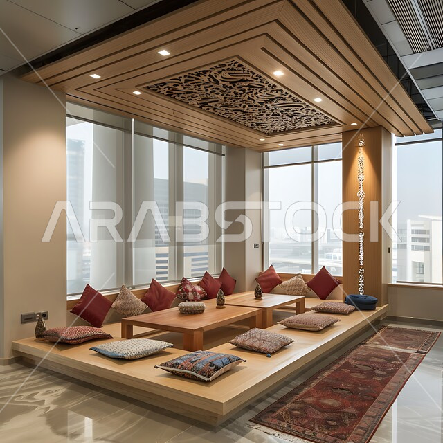 التصاميم الداخلية لغرف الجلوس على الطراز العربي الاسلامي، غرفة معيشة مع ...