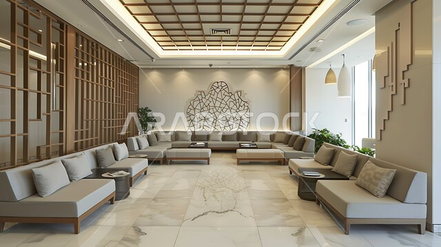 النوافذ والواجهات الزجاجية المطلة على الطبيعة، التصاميم الداخلية لغرف الجلوس على الطراز الحديث، غرفة معيشة مع أثاث منزلي فاخر باللون الابيض، ديكور داخلي راقي للفلل والشقق السكنية في المملكة العربية السعودية