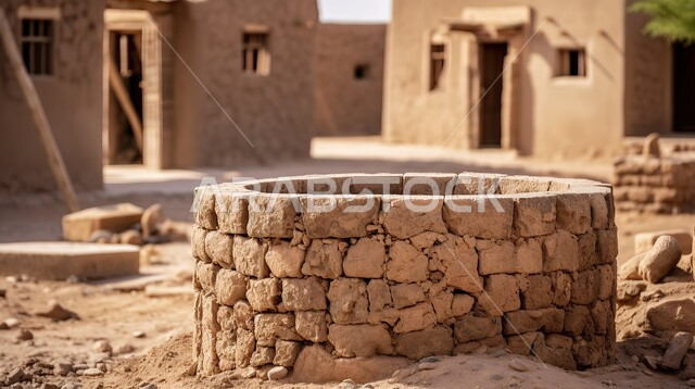 الآبار العميقة المبنية على الطراز الطيني القديم، بئر مياه تقليدي من الحجارة والطين في قرية أشيقر بمحافظة الشقراء، أحياء وأزقة شعبية، مدن وقرى تاريخية في المملكة العربية السعودية، اماكن ومعالم سياحية مشهورة