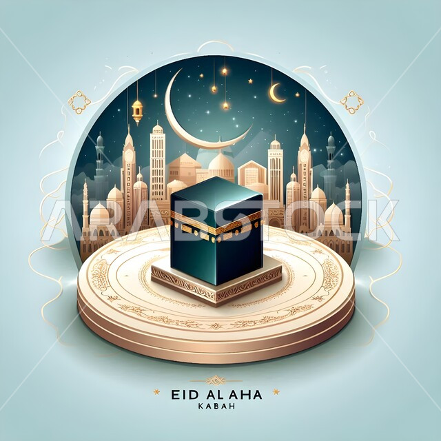 مجسم ثلاثي الابعاد للكعبة المشرفة، قبلة الاسلام والمسلمين، مقاصد دينية مشرفة، اماكن ومعالم مقدسة في مكة المكرمة، خلفيات ورسومات اسلامية ثري دي، اسلاميات وعبادة