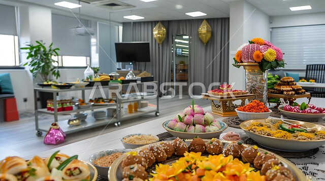 أطباق متنوعه من حلويات العيد الشهية, ديكورات وزينة الأعياد والمناسبات الاسلامية, مفهوم صناعة وإعداد الحلوى, الضيافة التقليدية اللذيذة, وصفات وأطباق من السكريات, الجلسات الهادئة والممتعه في العيد