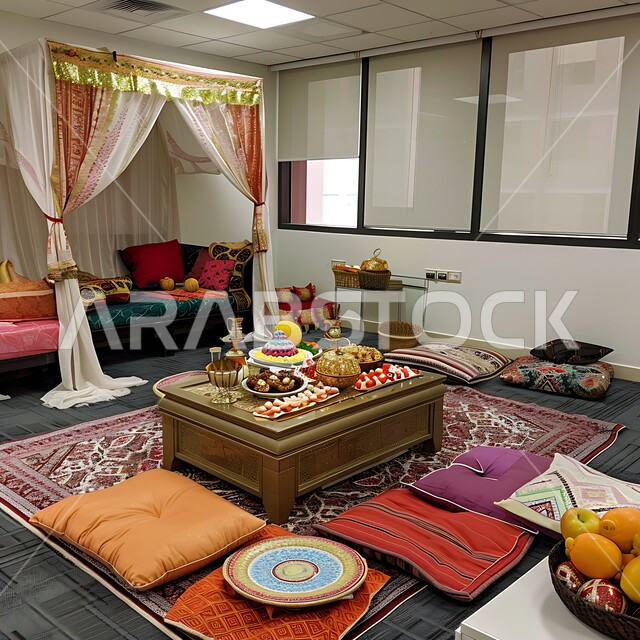 أطباق متنوعه من حلويات العيد الشهية, ديكورات وزينة الأعياد والمناسبات الاسلامية, مفهوم صناعة وإعداد الحلوى, الضيافة التقليدية اللذيذة, وصفات وأطباق من السكريات, الجلسات الهادئة والممتعه في العيد