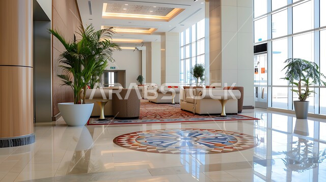 لوبي اوتيل بديزاينات عصرية حديثه، التصاميم والديكورات الداخلية للفنادق والمنتجعات الفاخرة, التصميم الراقي لردهة ومدخل الاستقبال في الفندق، مكاتب وشركات تجارية في المملكة العربية السعودية