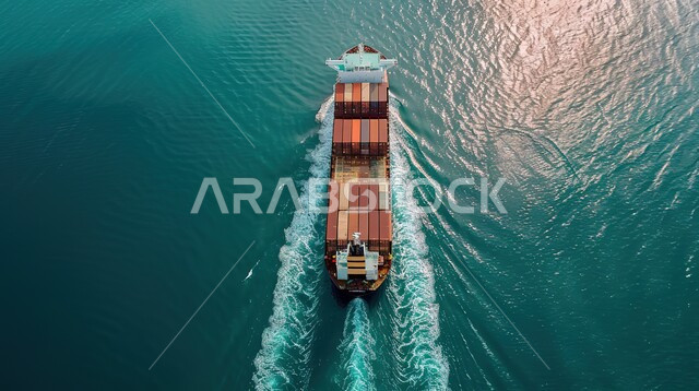 Maritime economy for transportation and receipt of storage containers, port of loading of goods and commercial containers, trade of goods and local products via ships at sea, import and export of goods in the Kingdom of Saudi Arabia
