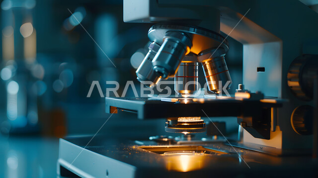  مفهوم البحث والتطوير العلمي, فحص العينات عبر جهاز المجهر الضوئي في مخبر الأبحاث الطبية المتطور, تطور التكنولوجيا الحيوية في المختبرات العلمية في المملكة العربية السعودية، أجهزة الفحص الدقيقة للمواد الكيمائية, الطب والرعاية الصحيه