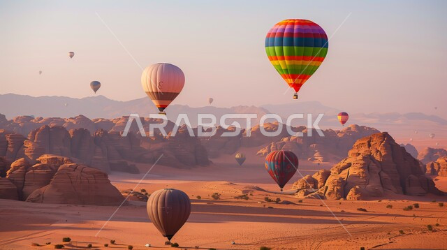  المناطيد المحلقة في سماء المملكة العربية السعودية, التشكيلات والتكوينات الصخرية في أماكن القمم والمرتفعات الجبلية، الأنشطة الترفيهية في المناطق الصحراوية, الطيران في بالون الهواء الساخن, وجهة عائلية سياحية طبيعية, معالم أثرية قديمة تاريخية