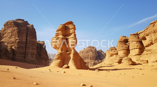 سلسلة الجبال والتكوينات والتشكيلات الصخرية في وادي الديسة بمنطقة تبوك، الطبيعة الصحراوية في المملكة العربية السعودية، التضاريس والنحت الصخري في المناطق الأثرية، أماكن للرحلات السياحية الترفيهية