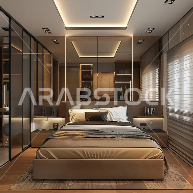 المنتجعات والفنادق المصممة بالطرق الحديثة، فن الهندسة المعمارية والتصميم، وسائد و سرير مريح، أثاث منزلي راقي وأنيق، ديكور داخلي لغرفة نوم بأسلوب حديثديكورات متطورة للفلل والشقق السكنية، تحف وإكسسوارات عصرية